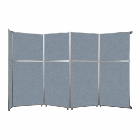 Versare Operable Wall Folding Room Divider 15'7" x 10'3/4" Powder Blue Fabric 1070404-1